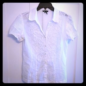 Nic + zoe sheer white blouse